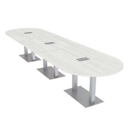 Skutchi Designs 45 in W, 165.75 in L, 29 in H, Engineered Wood Top, White HAR-RAC-46x168-DOU-ELEC-WHCYPRESS